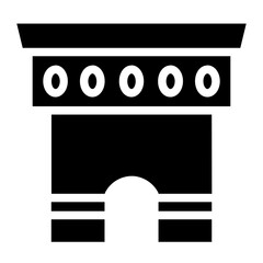 Fototapeta premium Building Ancient Temple Glyph Icon