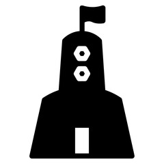 Building Ancient Temple Glyph Icon