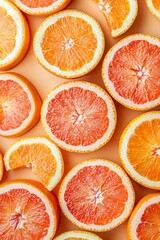 Juicy Orange And Grapefruit Slices Background