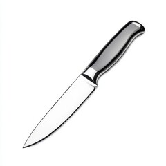 Fototapeta premium Sleek kitchen knife on a white background