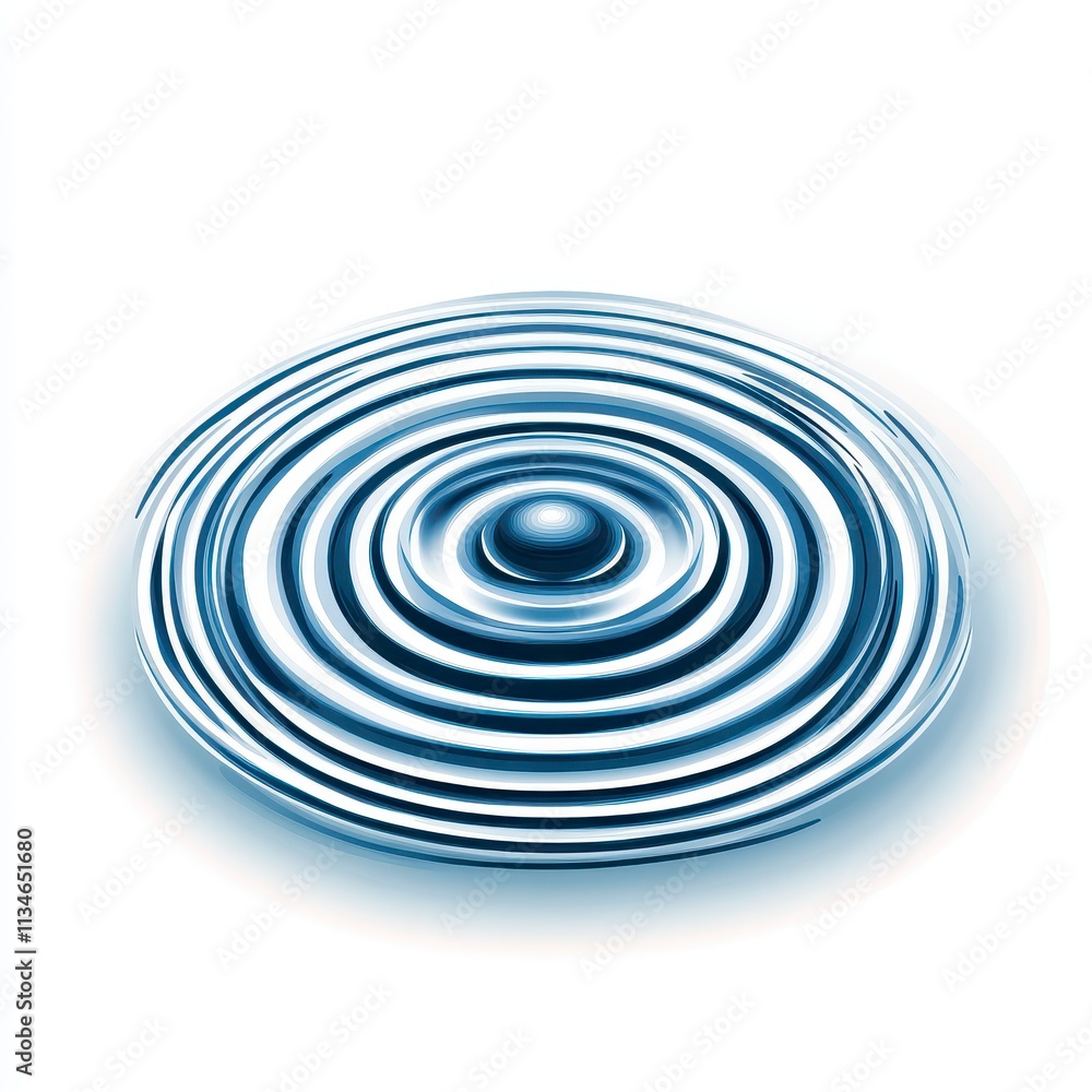 Poster abstract circular waves on a tranquil background