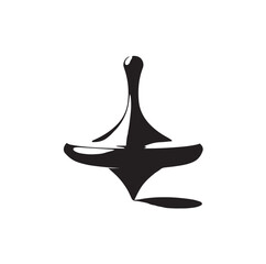 spinning top silhouette vector illustration