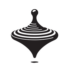 spinning top silhouette vector illustration