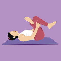 Yoga Pose Reclined Cow - Face Pose (Supta Gomukhasana)