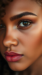 Close up of interracial pretty women with different types of skin, with white tones