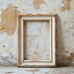 Weathered Frame Against a Damaged Wall