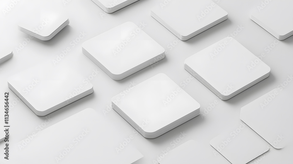 Aufkleber 3d rendered abstract background displaying a minimalistic arrangement of twisted, white geometric ca
