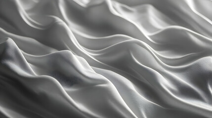 Fototapeta premium Abstract waves of white silk fabric texture.
