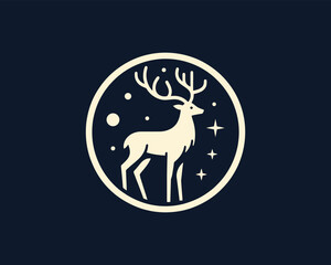 Reindeer logo design vector template