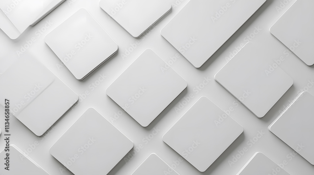 Poster 3d rendered abstract background displaying a minimalistic arrangement of twisted, white geometric ca