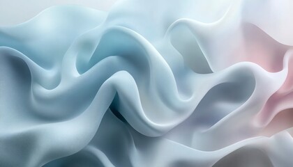 Obraz premium Soft Blue and White Fabric Draped in Elegant Waves