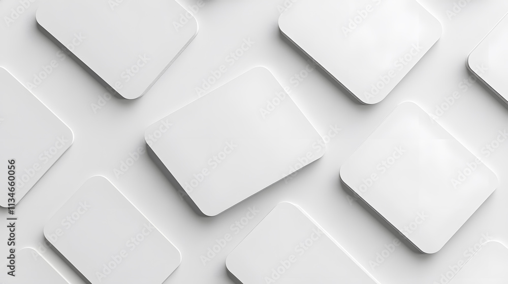 Poster 3d rendered abstract background displaying a minimalistic arrangement of twisted, white geometric ca