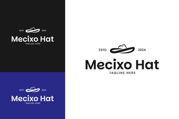 Mexico hat sumbrero lines logo template vector symbol illustration idea