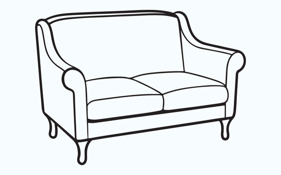 recommend clip art: Sofa line icon