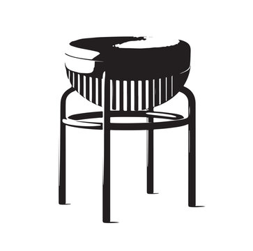 recommend clip art: Stool Seat silhouette vector illustration