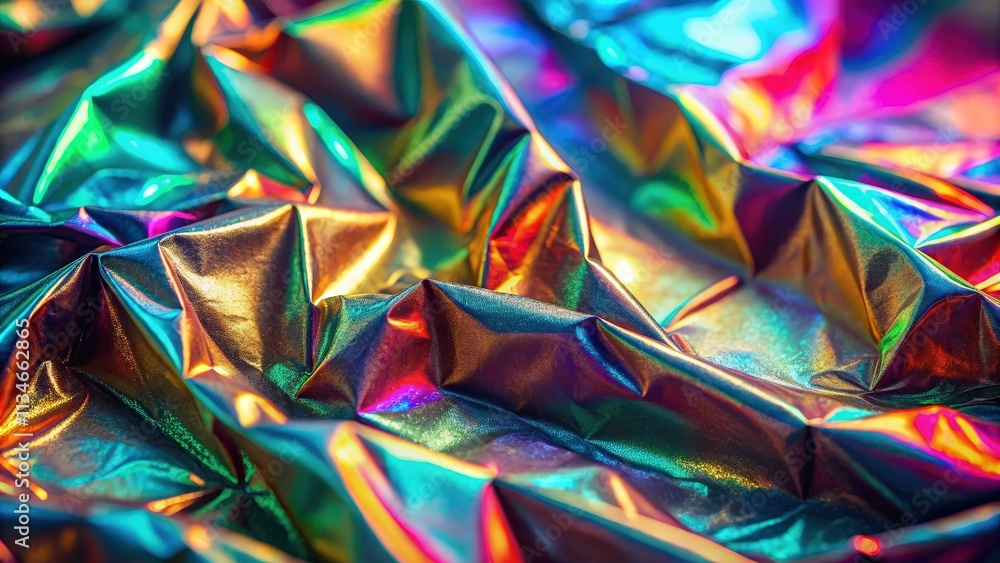 Poster abstract iridescent fabric background with vibrant colors and shiny texture