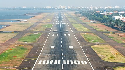 Runway at a Tropical Airport