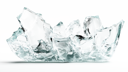 Broken glass texture. Broken glass on transparent background, broken glass with cracked texture on a white background.
