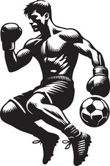  Kickboxer Silhoutte Illustration