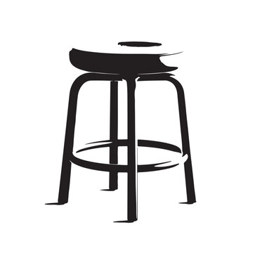 recommend clip art: Stool Seat silhouette vector illustration