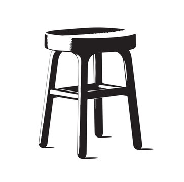 recommend clip art: Stool Seat silhouette vector illustration