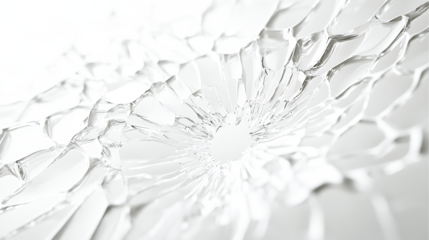 Broken glass texture. Broken glass on transparent background, broken glass with cracked texture on a white background.
