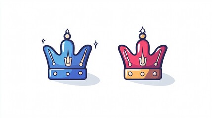 Elegant Crown Outline Icon Vector for Royal Designs and Decorations
