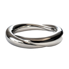 Fototapeta premium Shiny Silver Twisted Ring with Smooth Surface