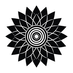 Flower Chakra Spiral Mandala vector silhouette
