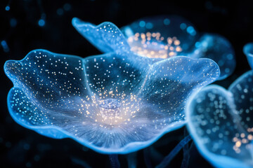 Bioluminescent Flowers: Abstract 3D Render