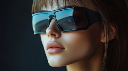 Stylish woman in sleek sunglasses under radiant sunlight