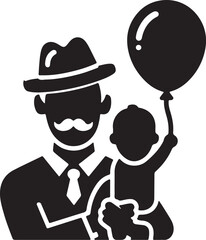 Happy Father's Day silhouette vector with white background

