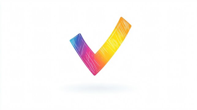 recommend clip art: Colorful Check Mark Outline Symbol for Professional Use in Graphic Design