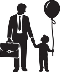 Happy Father's Day silhouette vector with white background
