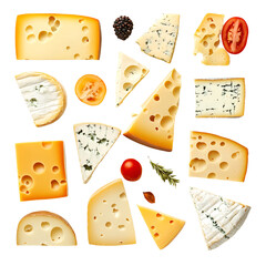 Assortment of Cheeses, Tomatoes, and Herbs