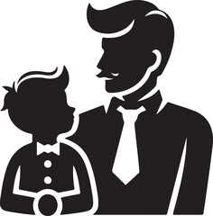 Happy Father's Day silhouette vector with white background
