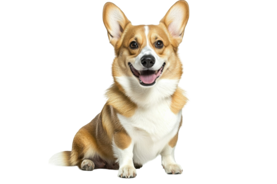 Happy Dog Sitting Isolated on PNG Transparent Background