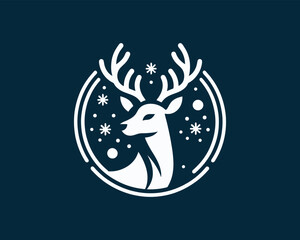 christmas card with deer