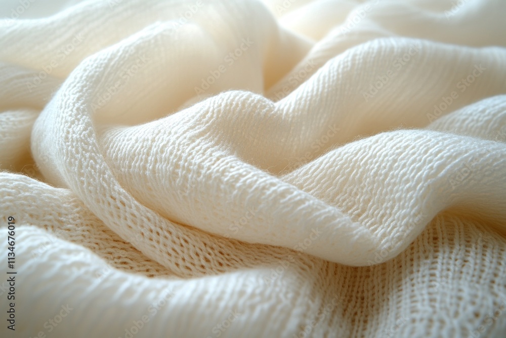 Poster white fabric texture background with soft lighting and delicate weave