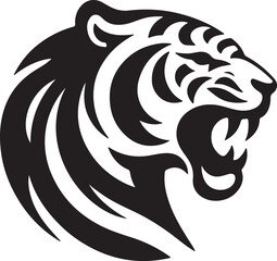 Royal Bengal Tiger silhouette vector with white background