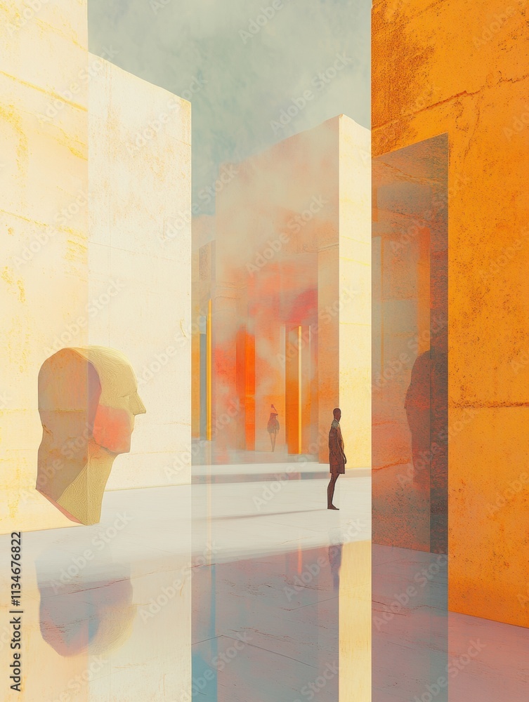 Poster visitors explore a vibrant digital gallery filled with innovative virtual artworks and striking avat