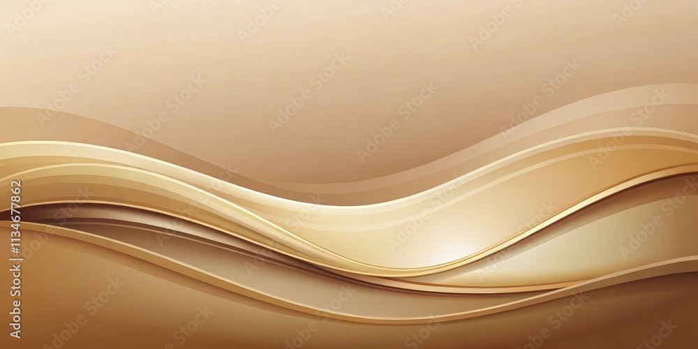 Aufkleber Abstract Background with Intertwining Golden Waves, Creating a Sense of Smoothness and Elegance