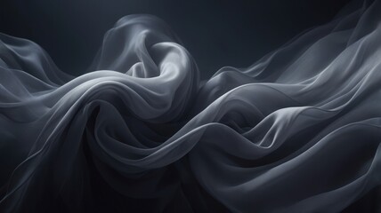 Obraz premium Abstract Smoke with Soft Flowing Waves in Dark Gray