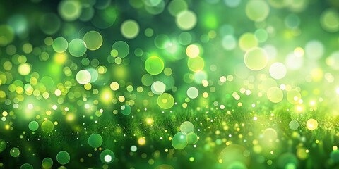 Fototapeta premium Abstract Green Bokeh Background with Sparkling Lights and a Soft Focus Effect