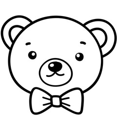 Line drawing of a cute little bear For coloring hand drawings, not AI.