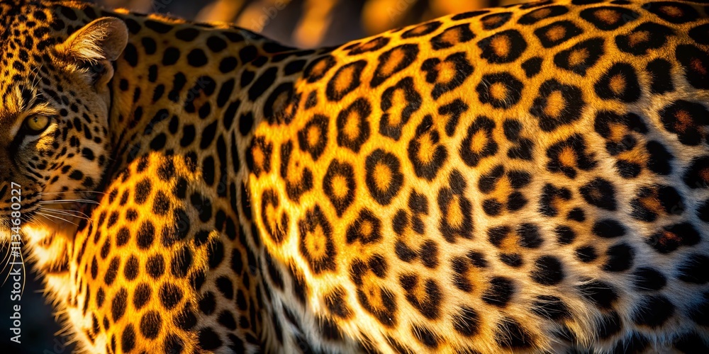 Poster artistic leopard print pattern in silhouette style for unique textiles and fashion design inspiratio