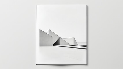 A minimalist black and white photograph featuring abstract geometric shapes and lines, creating a modern and artistic composition