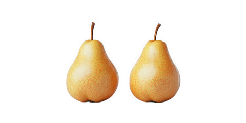 Two ripe yellow pears against a black background, on transparent background , png