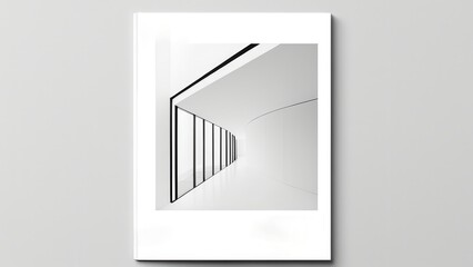 A minimalist black and white photograph featuring abstract geometric shapes and lines, creating a modern and artistic composition