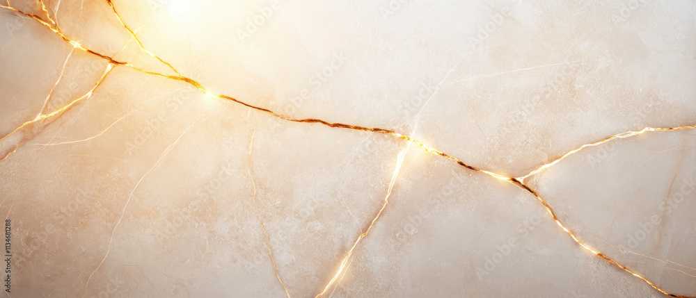 Poster elegant warm brown and golden marble texture with dynamic lighting, showcasing intricate veins and p